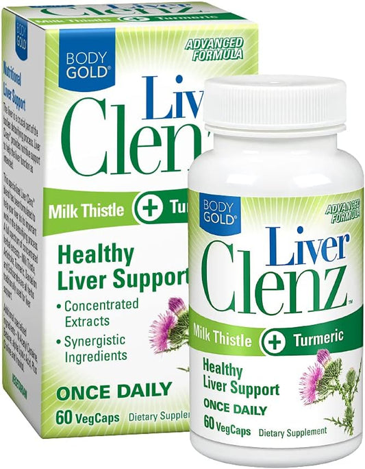 Liver Clenz VegCapsules - Body Gold Liver Cleanse Supplement, 60 Count