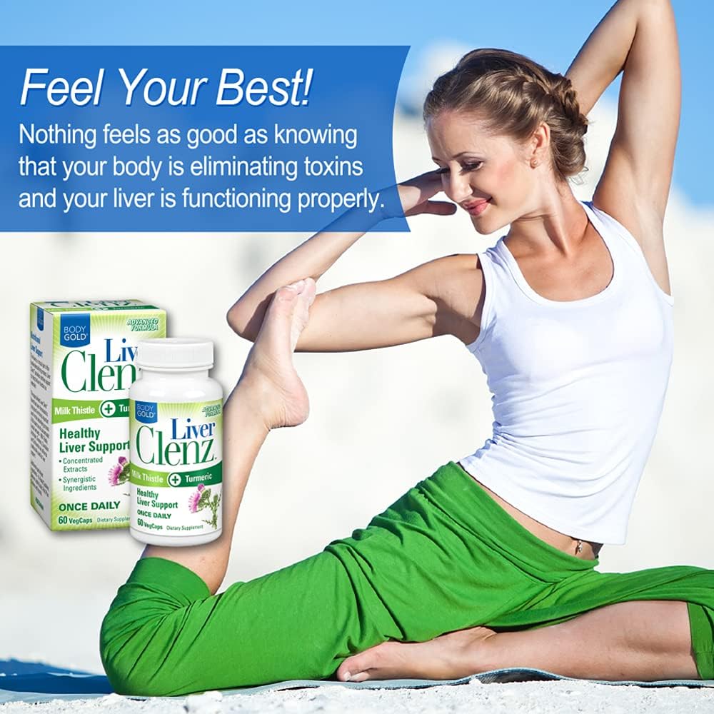 Liver Clenz VegCapsules - Body Gold Liver Cleanse Supplement, 60 Count