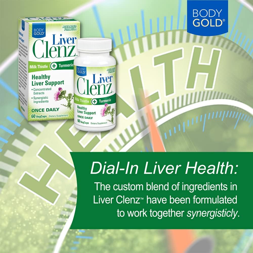 Liver Clenz VegCapsules - Body Gold Liver Cleanse Supplement, 60 Count