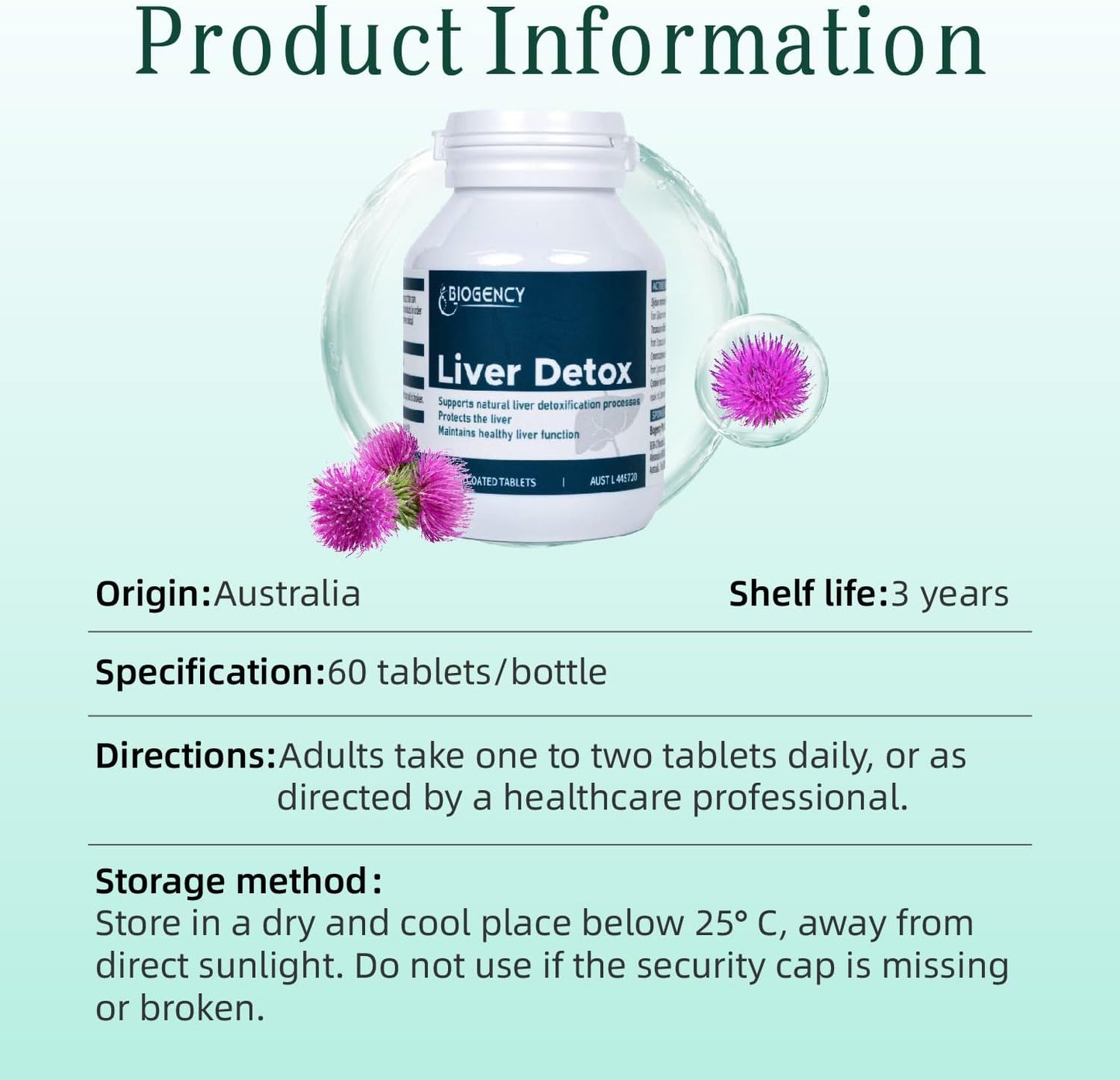 Liver Detox Cleanse Supplement with Silymarin, Dandelion, and Artichoke Extract - Herbal Support for Liver Health - 60 Tablets - Men and Women - 1 Pack