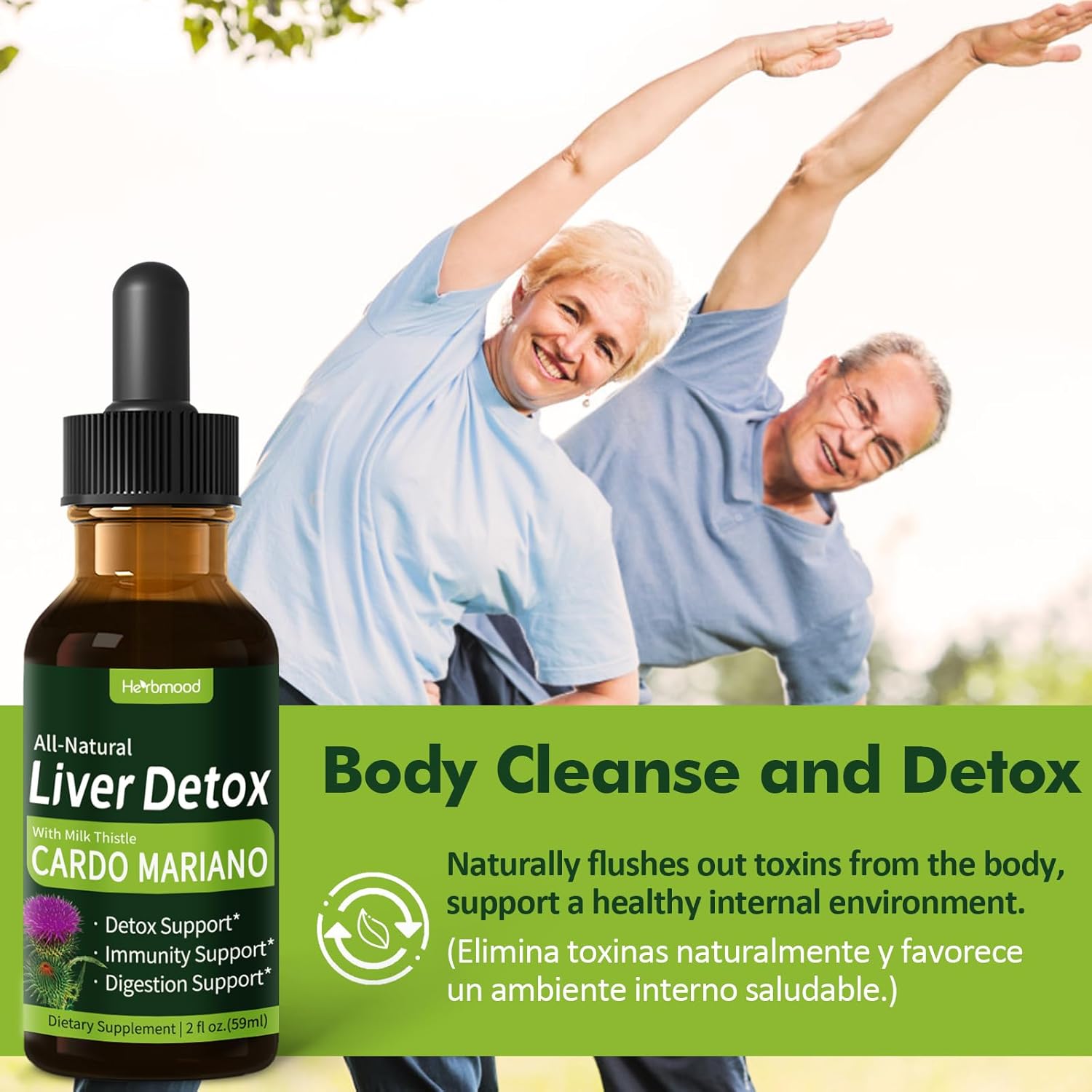 Liver Detox Drops with Milk Thistle, Artichoke Extract, and Silymarin - Natural Liver Support Formula for Cleanse & Repair - 2oz Liquid