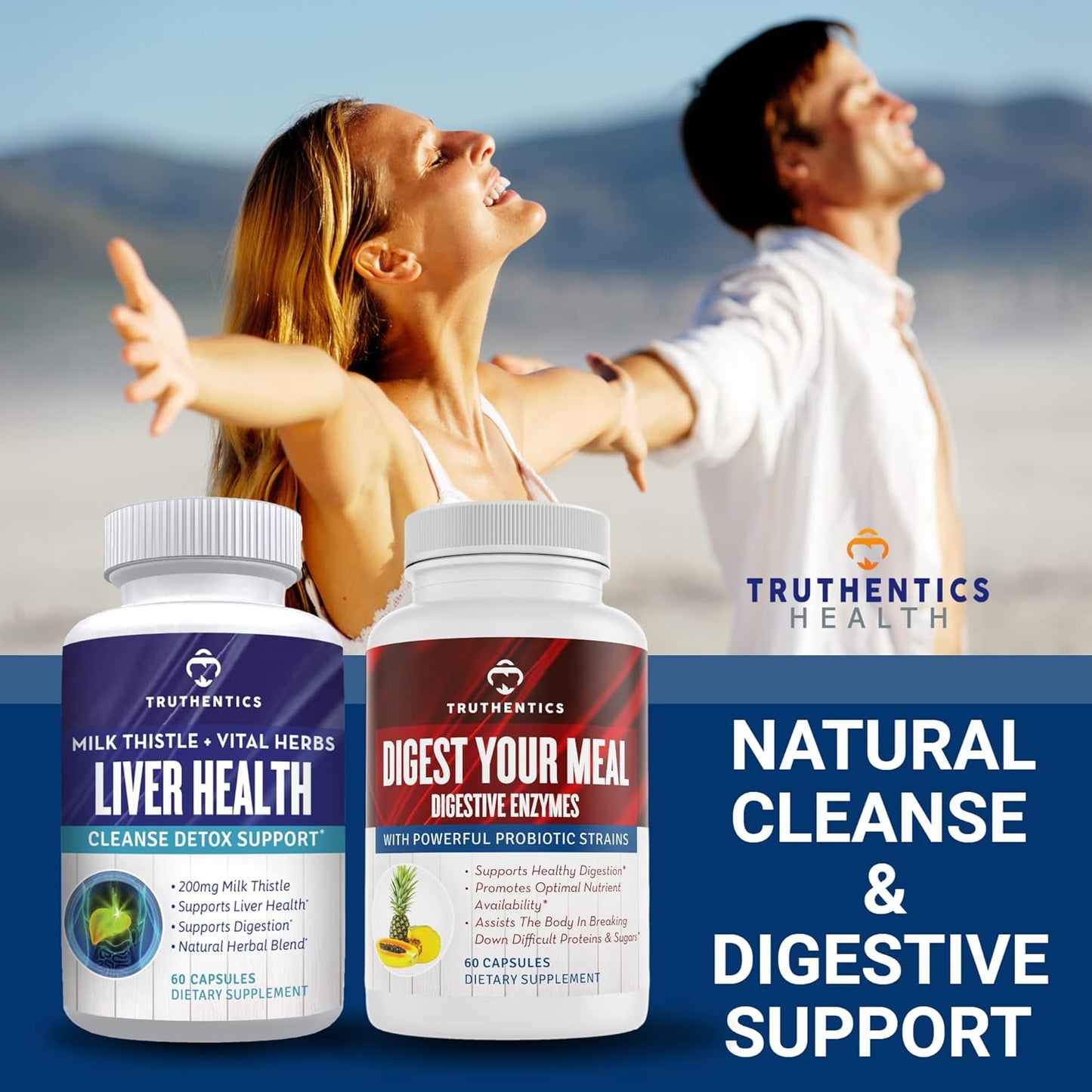 Liver Health Supplement with Milk Thistle, Artichoke, Dandelion, Turmeric - Natural Detox Support for Men & Women - 60 Capsules