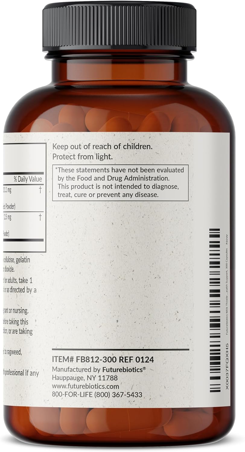 Liver Health Support: Milk Thistle & Dandelion Root Capsules, Antioxidant & Detox Formula - 300 Count.