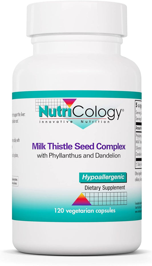 Liver Health Support Supplement - Nutricology Phyllantus Complex with Milk Thistle, Dandelion, Detox Cleanse - 120 Vegetarian Capsules