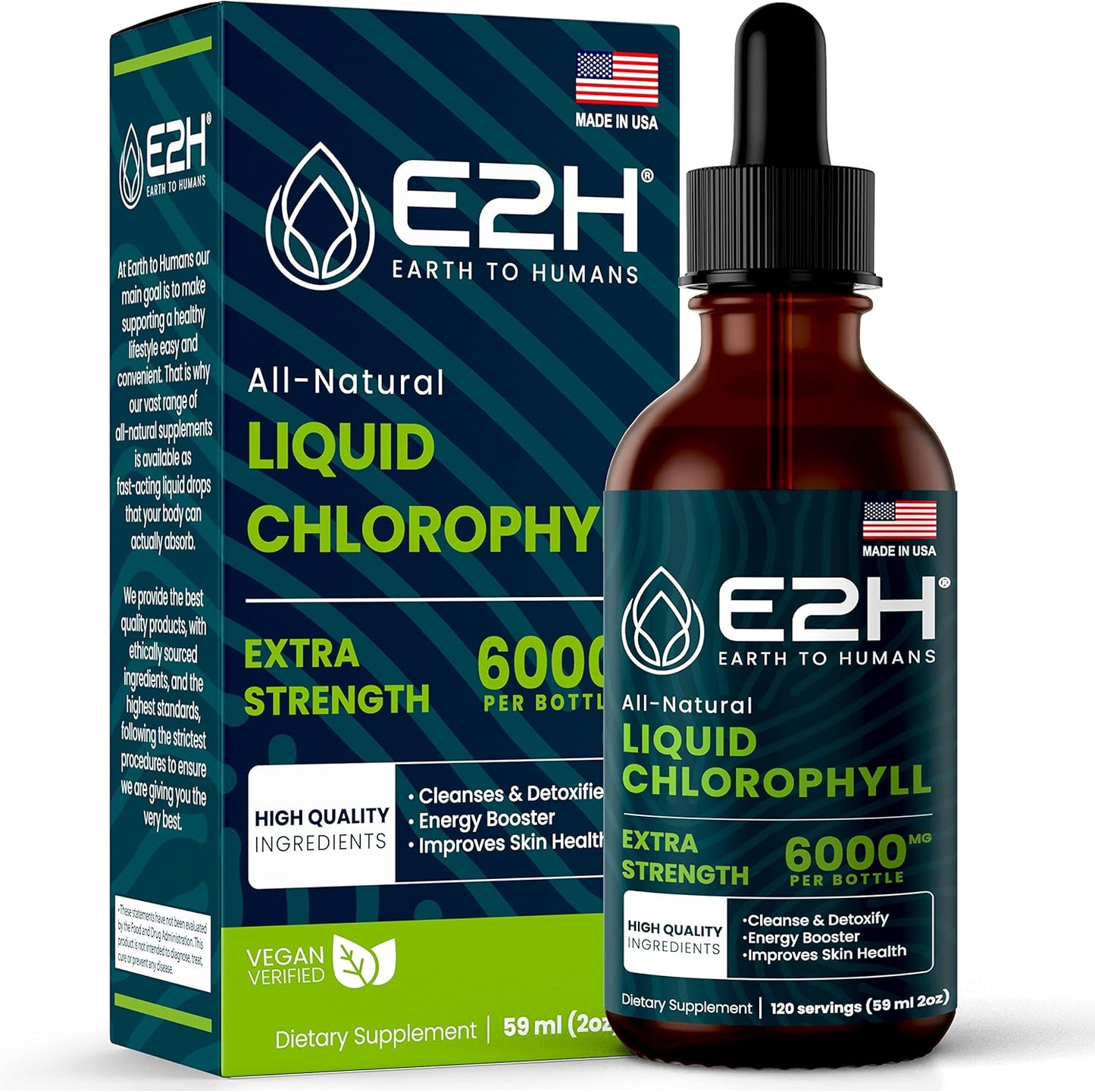 Liver Support and Chlorophyll Liquid Drops Bundle - Vegan, Non-GMO (6 Fl Oz)