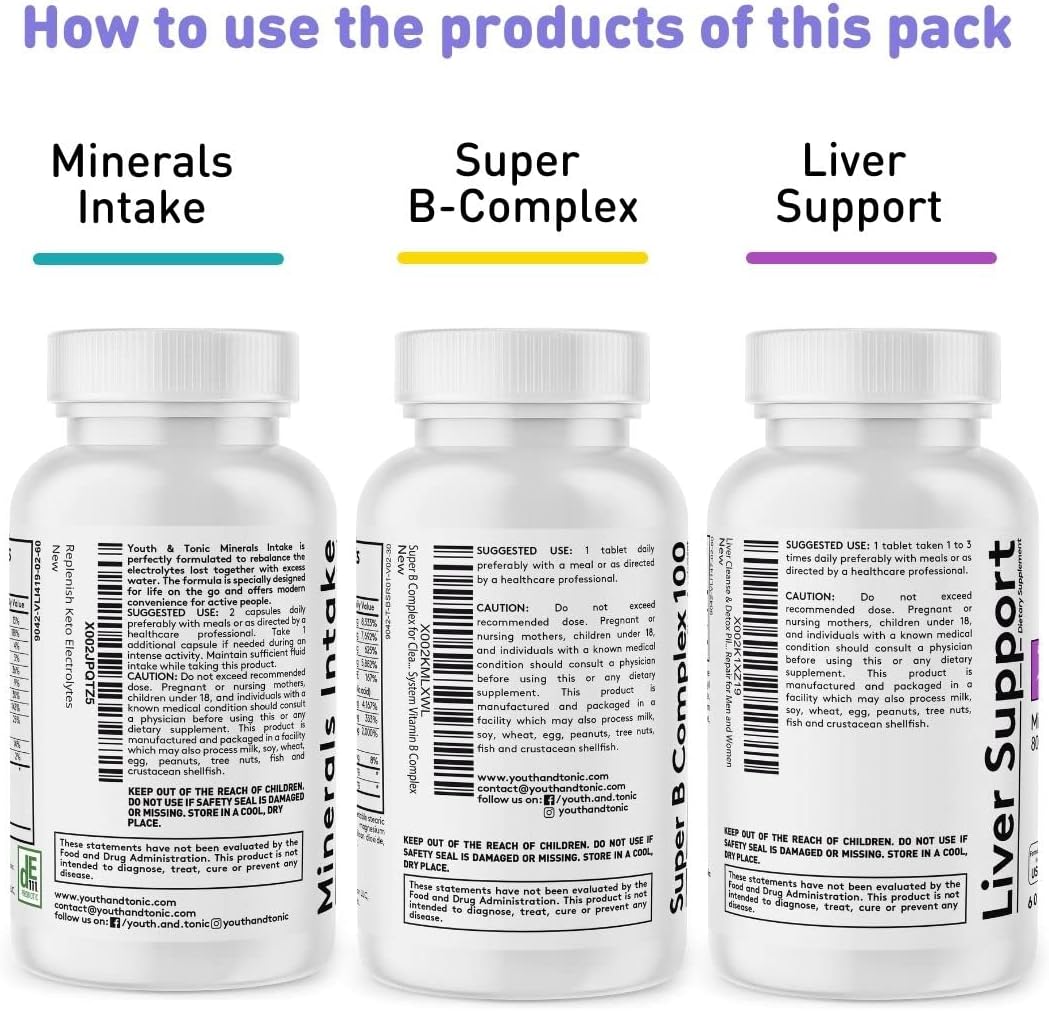 Liver Support & Morning Recovery Pills with Milk Thistle, Electrolytes, B Vitamins - Boost Energy, Hydration, Mental Focus - After Party Supplement Kit for Youthful Feelings