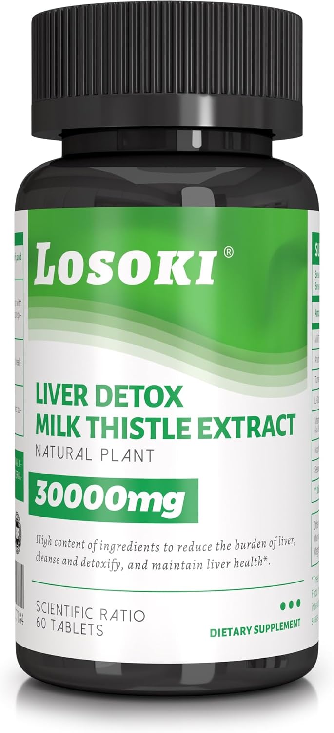 Liver Support Supplement with Milk Thistle, Artichoke, and Turmeric - Promotes Digestive Wellness - 60 Tablets