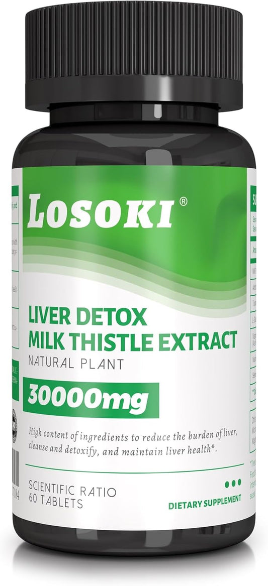 Liver Support Supplement with Milk Thistle, Artichoke, and Turmeric - Promotes Digestive Wellness - 60 Tablets