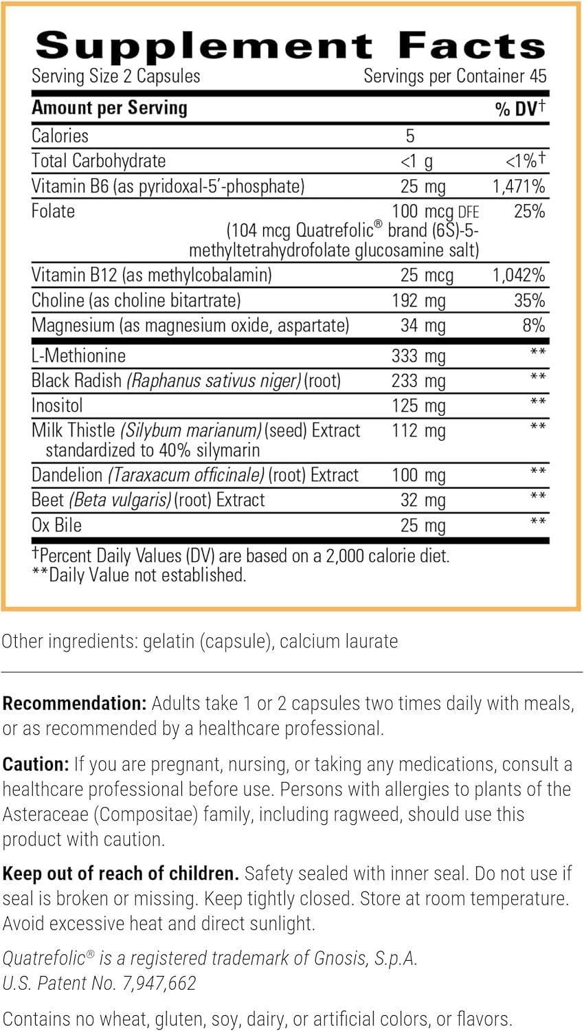 Liver Support Supplement with Milk Thistle, Vitamin B12, Bile Salts, Dandelion Root Extract - Gluten-Free & Dairy-Free - 90 Capsules