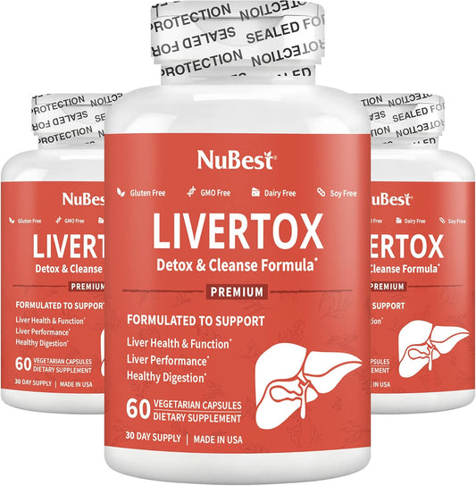 LIVERTOX Liver Cleanse Detox & Repair Supplement with Milk Thistle - Pack of 3