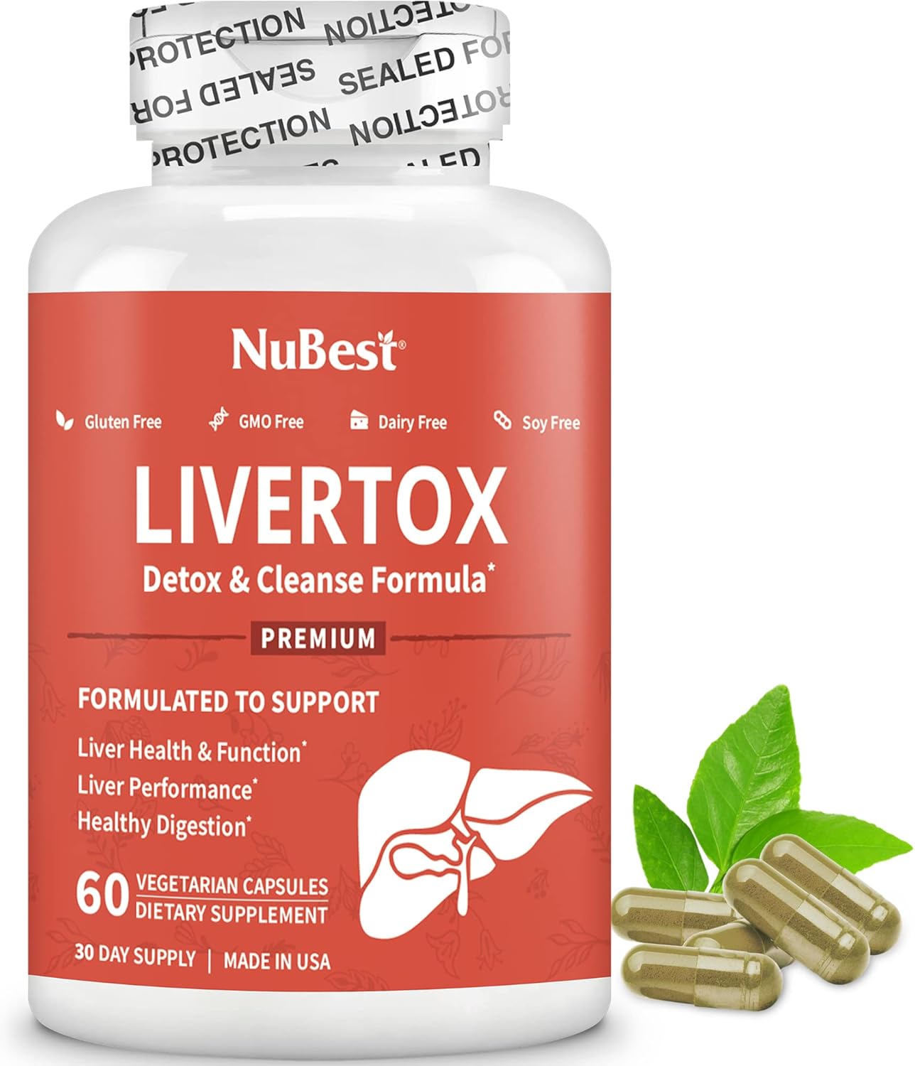 LIVERTOX Liver Cleanse Detox & Repair Supplement with Milk Thistle, Choline, Beet, Turmeric, Artichoke, Dandelion - Supports Healthy Liver Function - 2 Pack
