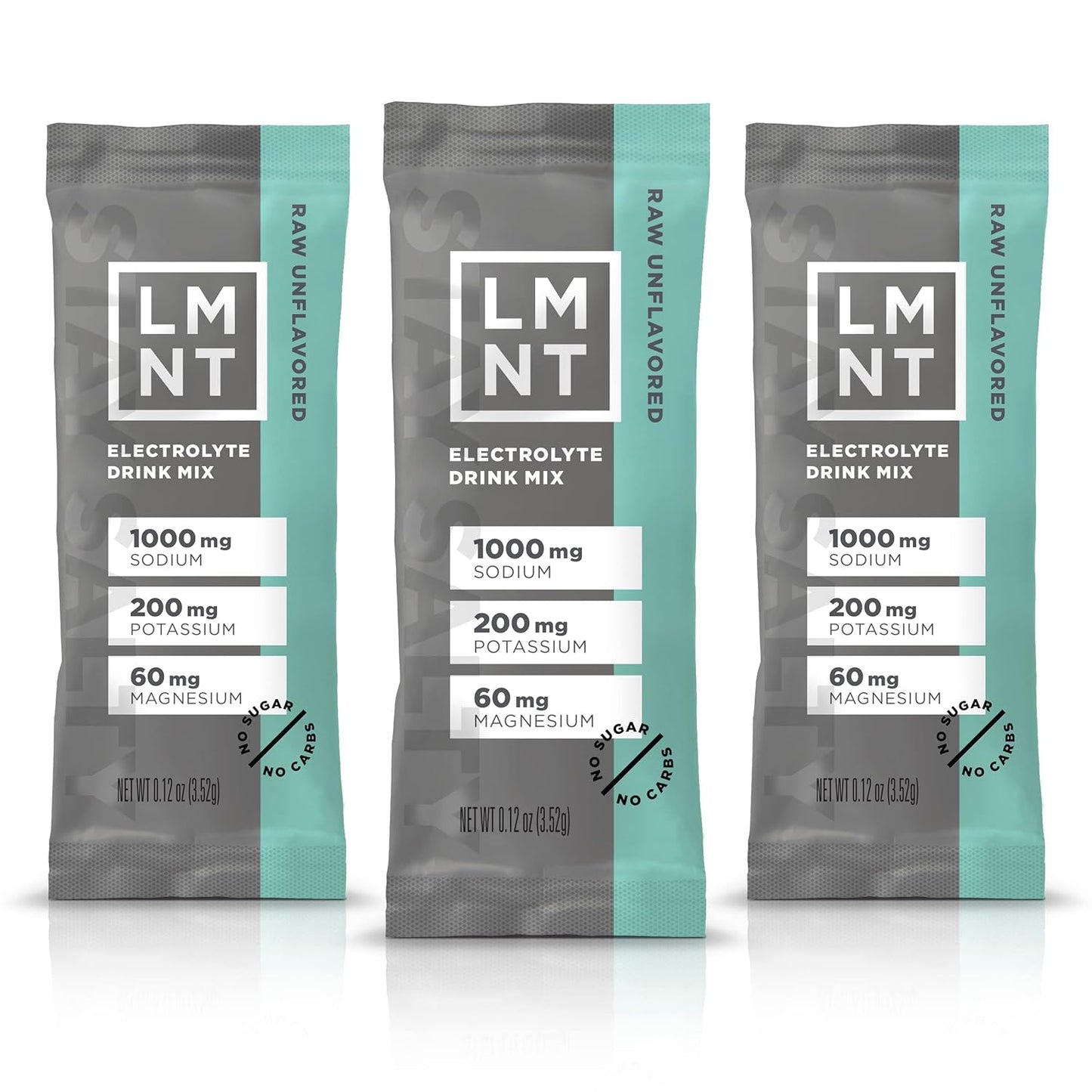 LMNT Zero Sugar Electrolyte Drink Mix with Raw Unflavored Salt - 30 Count Pack