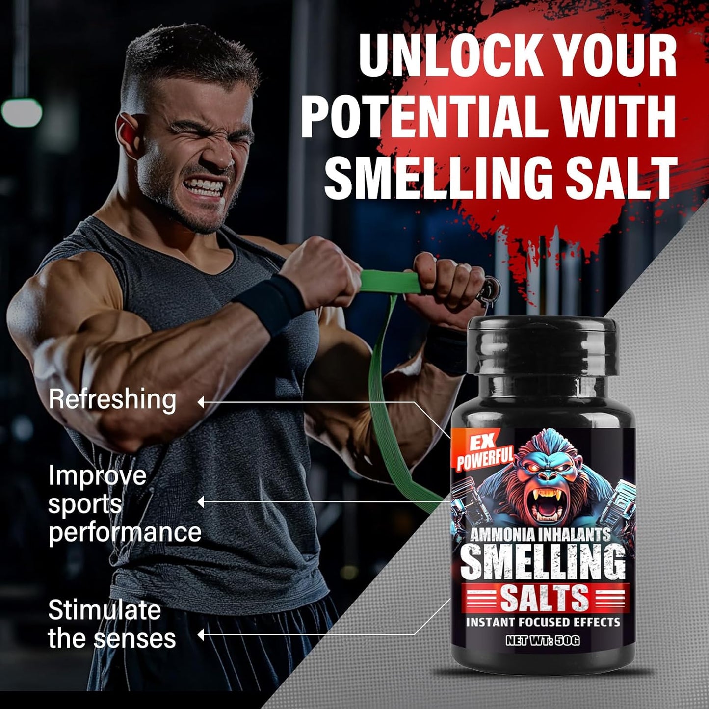 Long Lasting Atrilly Smelling Salts for Athletes in Powerlifting, Weight Lifting, Hockey, Football - Powerful Wake Up Aid