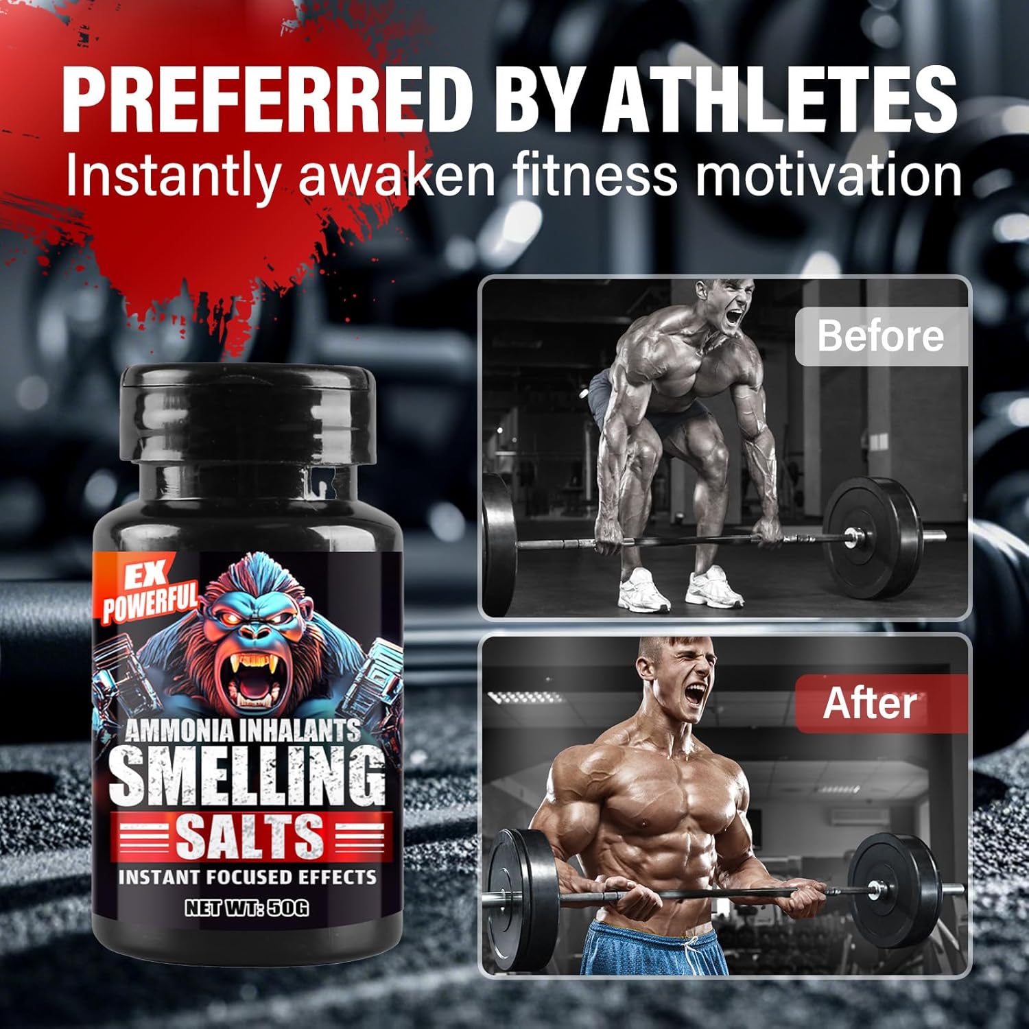 Long Lasting Atrilly Smelling Salts for Athletes in Powerlifting, Weight Lifting, Hockey, Football - Powerful Wake Up Aid