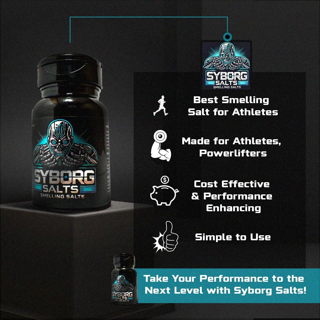Long-Lasting Smelling Salt with Powerful Ammonia for Athletes in Powerlifting, Hockey, Football, and Weight Lifting