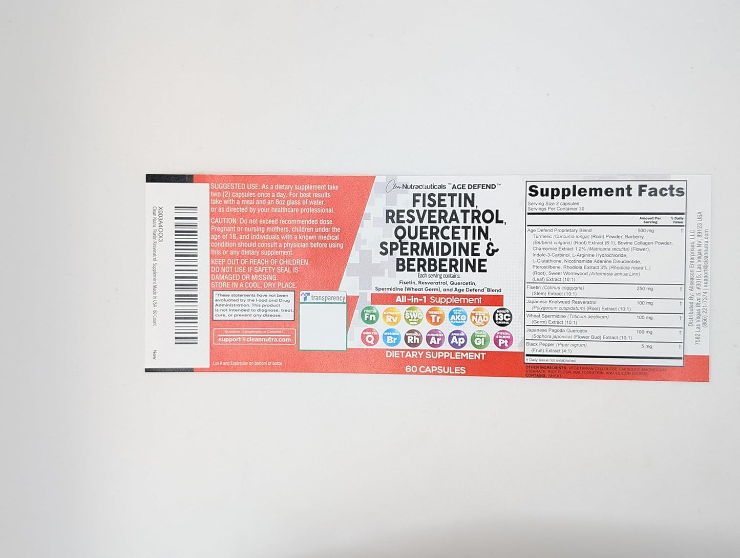 Longevity Boosting Health Supplement with Fisetin, Quercetin, Resveratrol, and More for Adults