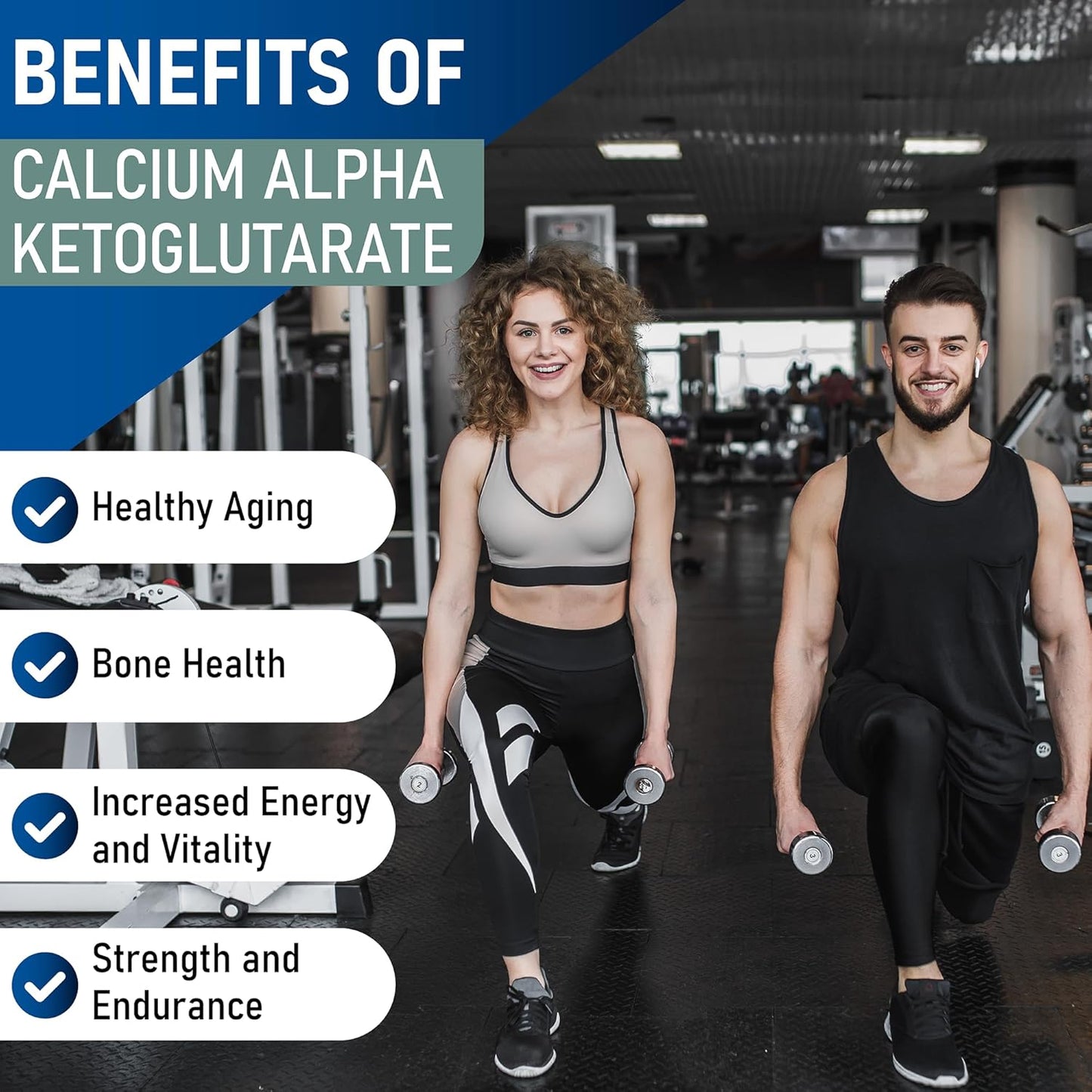 LongJuvity Labs Calcium AKG Supplement | 60 Enteric Coated Capsules, 1000mg Dose | Supports Healthy Aging Pathways | Independently Tested - BoostGo Australia