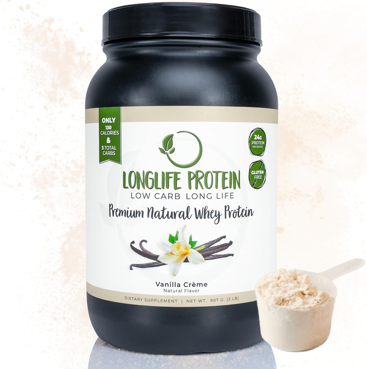 Longlife Protein Premium Vanilla Crème Whey Protein Powder - High-Quality Supplement for Muscle Growth and Recovery