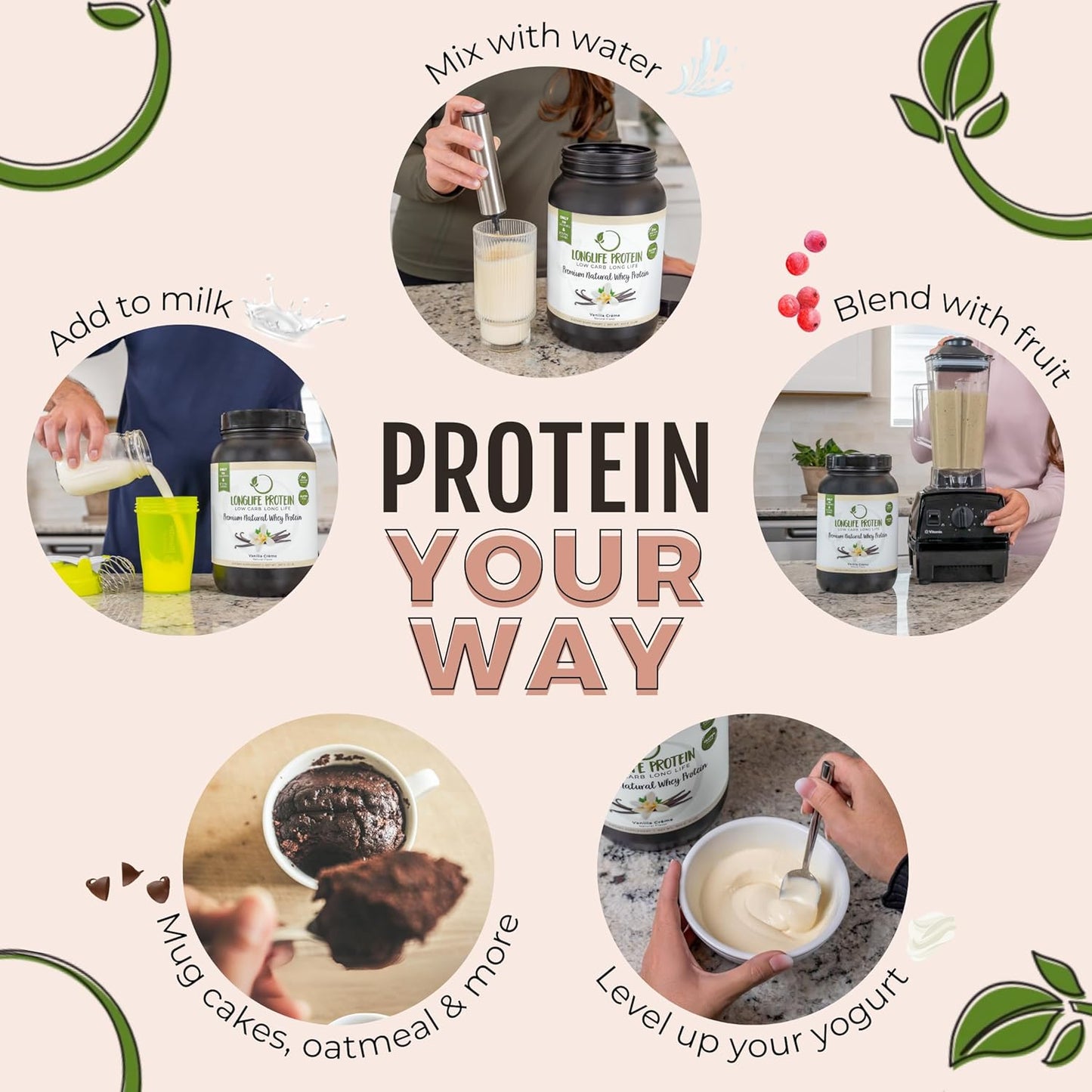 Longlife Protein Premium Vanilla Crème Whey Protein Powder - High-Quality Supplement for Muscle Growth and Recovery