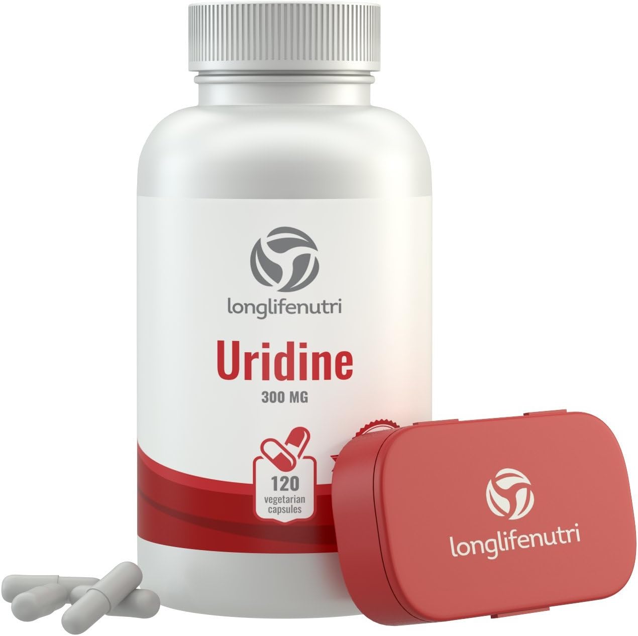 LongLifeNutri Uridine Monophosphate 300mg - 120 Veg Caps | USA-Made Brain & Memory Choline Enhancer | Supports Synapses Growth & Cognitive Health