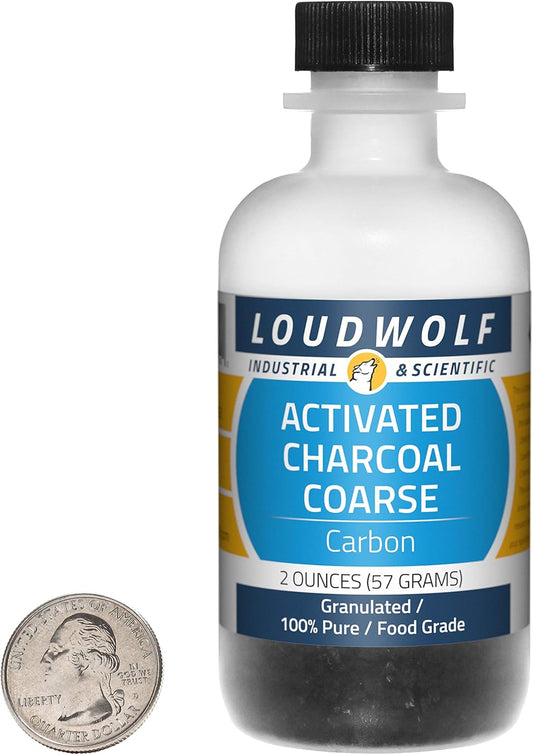 Loudwolf Activated Charcoal - 2oz Bottle - 100% Pure Food Grade - Granulated - Made in USA