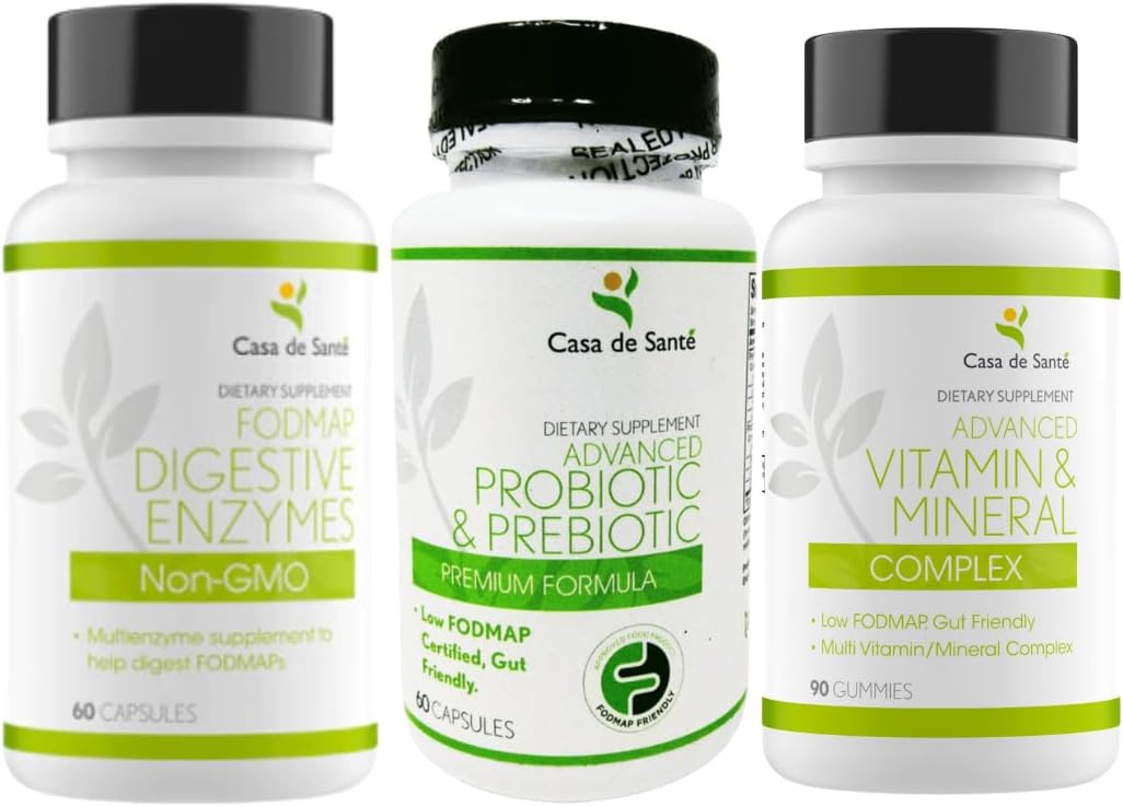 Low FODMAP Certified Bundle: Probiotic & Prebiotic Gummies with Digestive Enzymes & Advanced Vitamins