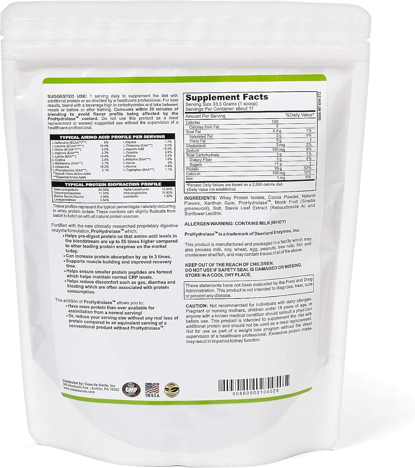Low FODMAP Whey Protein Isolate Powder for IBS & SIBO | Digestive Enzymes | Keto & Paleo Friendly | Gluten & Grain Free | Gut Healthy Cocoa Flavor