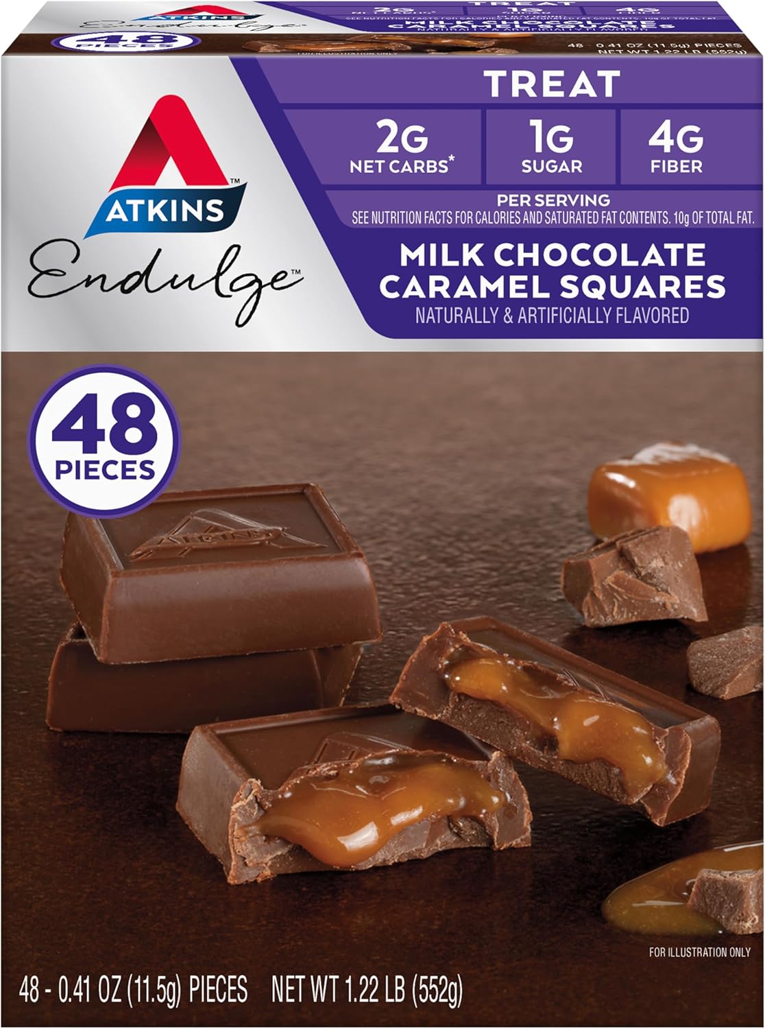 Low Sugar Dessert Favorites: Atkins Endulge Milk Chocolate Caramel Squares (48 Count) & Chocolate Coconut Bars (16 Count)
