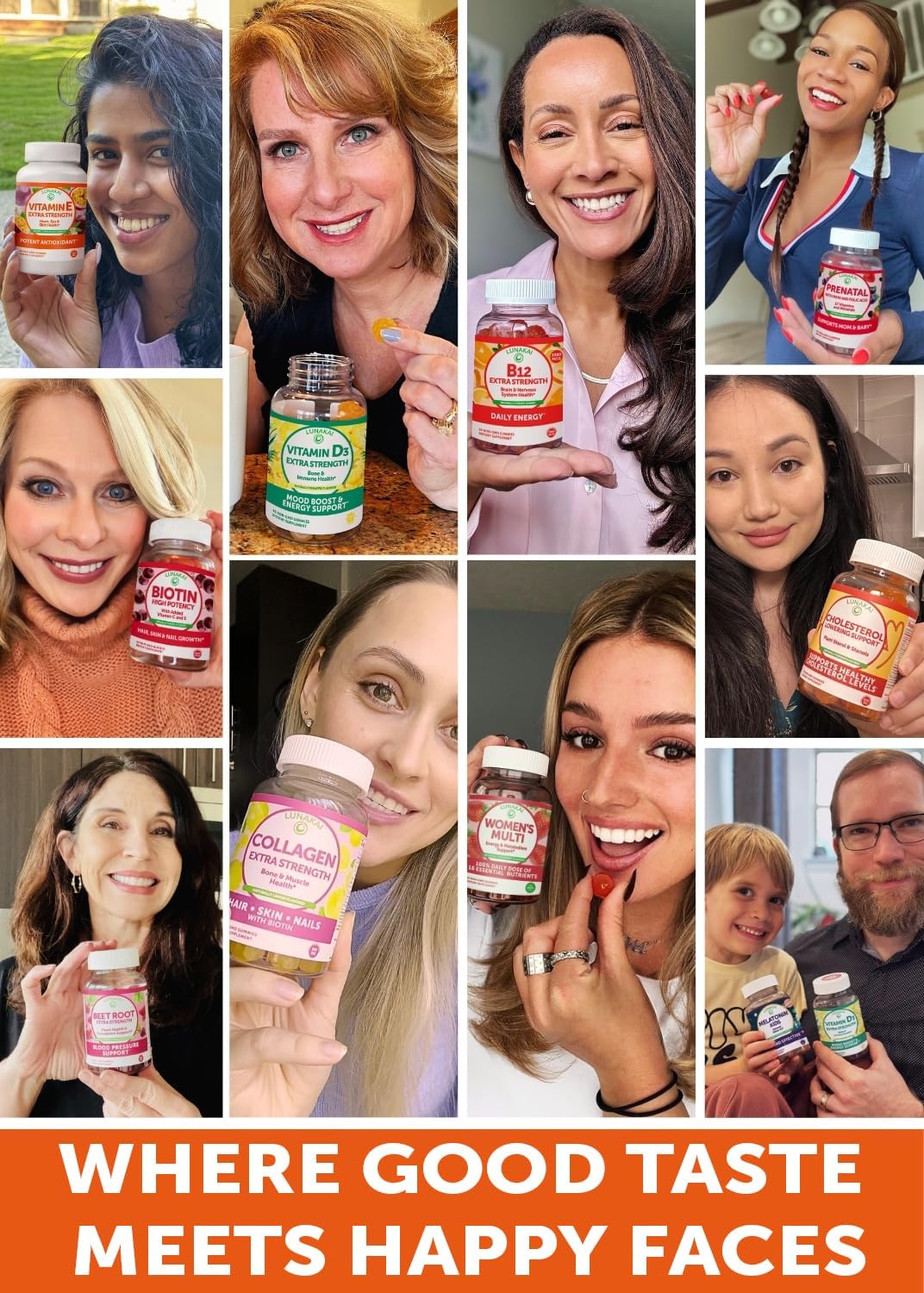 Lunakai Vitamin E Gummies 400IU with Vitamin C - Vegan & Non-GMO Daily Skin & Eye Support - Made in USA - 60ct