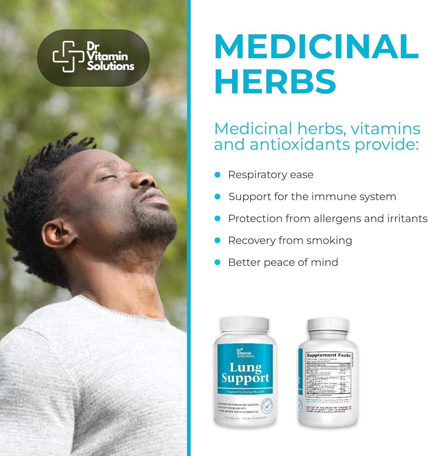 Lung Revive: Advanced Respiratory Support with Butterbur, Quercetin, Vitamin C - 30 Capsules, Doctor-Developed Formula for Enhanced Breathing & Lung Detox
