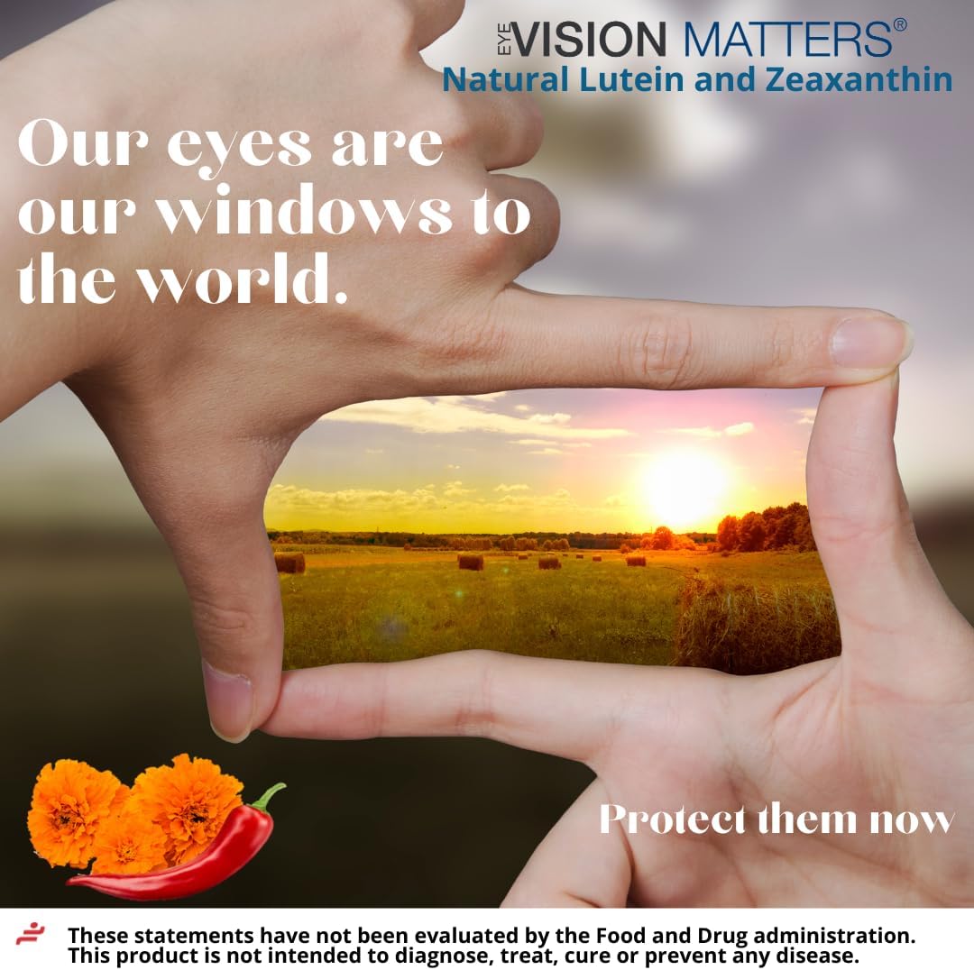 Lutein and Zeaxanthin Eye Supplement for Eye, Brain, and Skin Health - 60 Soft Gels, High Bioavailability, Macular Carotenoids