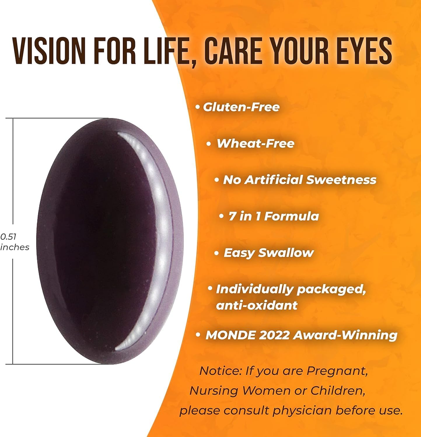 Lutein and Zeaxanthin Supplement with Astaxanthin, Maqui Berry, Bilberry, Flaxseed Oil, Vitamin E - 30 Softgels - Dry Eye Support