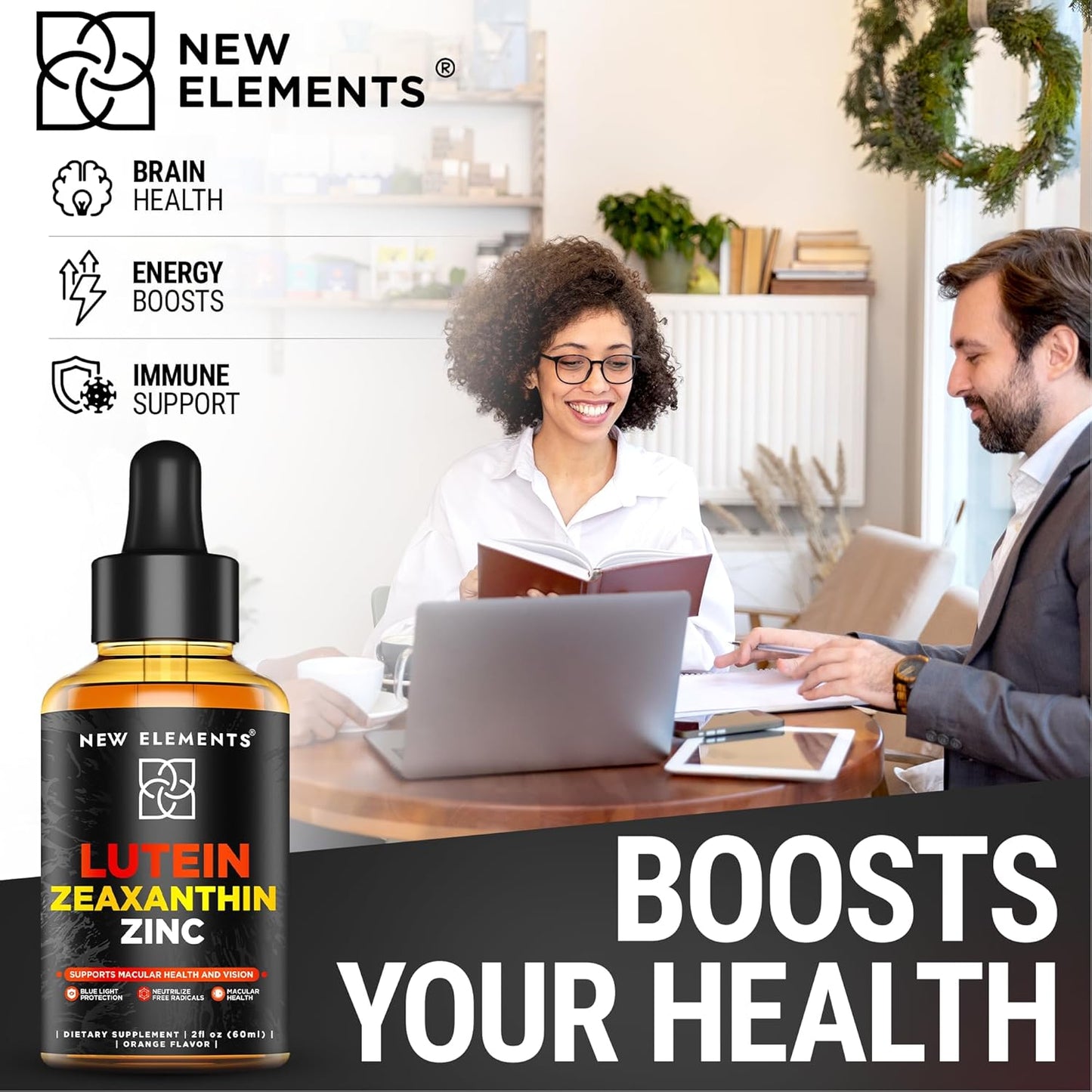 Lutein Drops with Zeaxanthin, Zinc, and Vitamins for Eye Health - Liquid Supplement for Adults & Kids - Non-GMO and Vegan - Macular Degeneration Support
