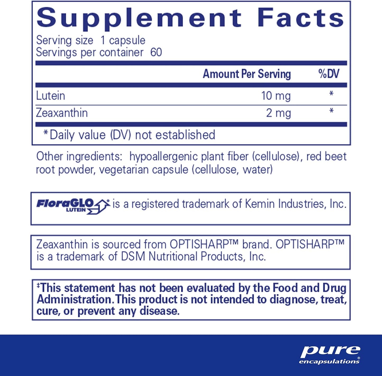 Lutein & Zeaxanthin Capsules for Vision Support - Macular Pigment Maintenance - Antioxidant Eye Health - Vegan & Non-GMO - 60 ct