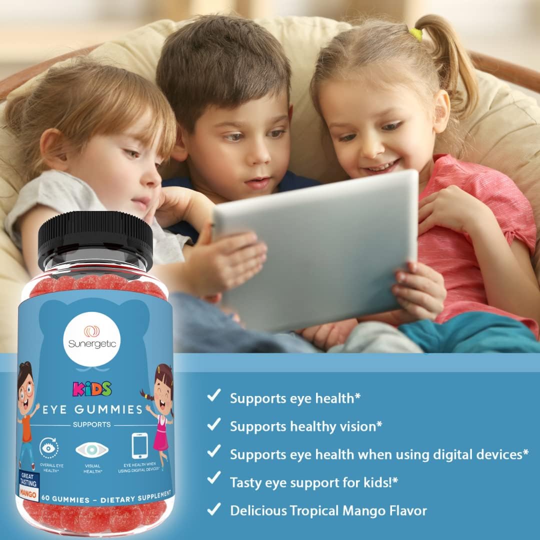 Lutein & Zeaxanthin Gummies for Kids - Supports Eye Health, Vision & Macular Health - Premium Eye Support Supplement with Lutemax 2020 - 60 Gummies
