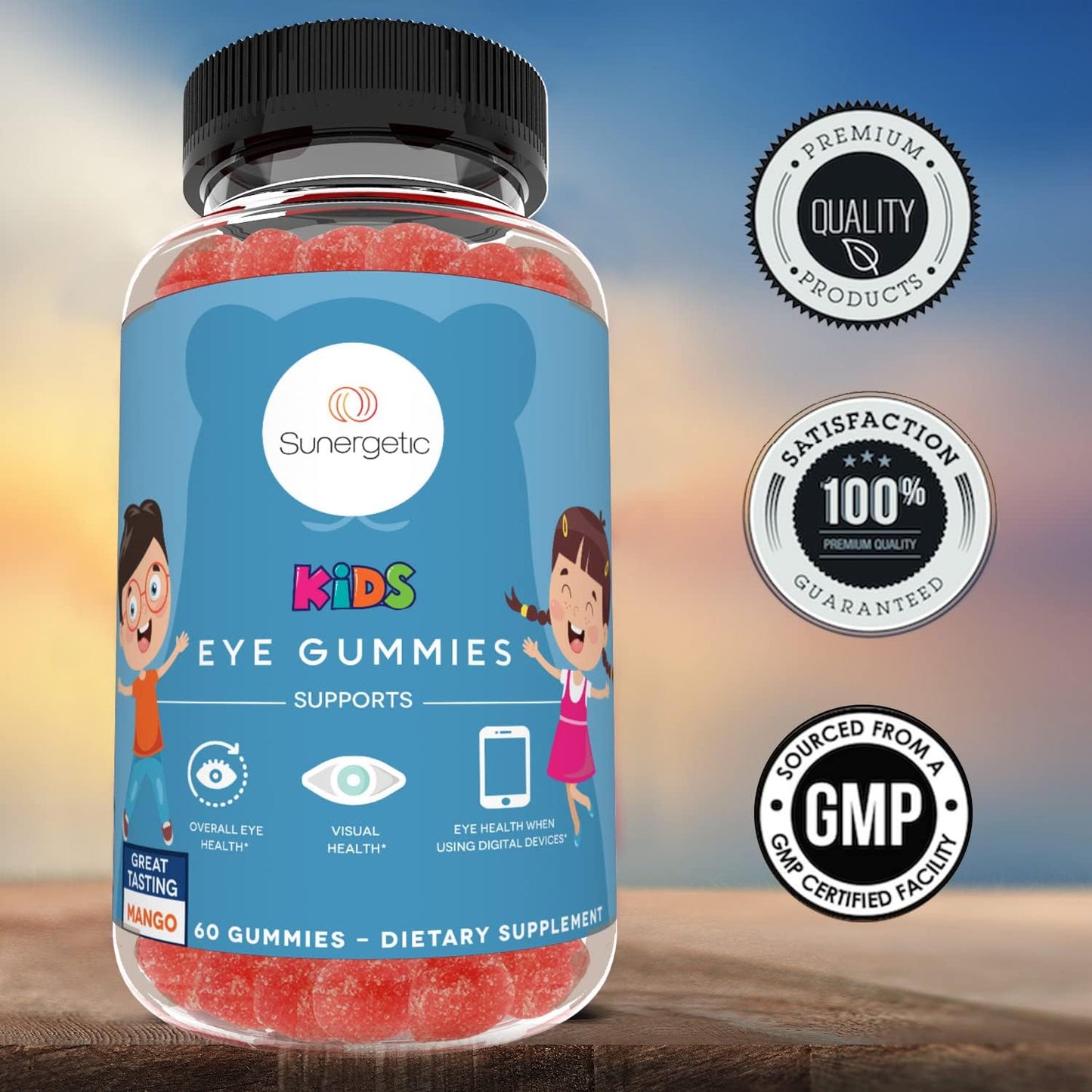 Lutein & Zeaxanthin Gummies for Kids - Supports Eye Health, Vision & Macular Health - Premium Eye Support Supplement with Lutemax 2020 - 60 Gummies