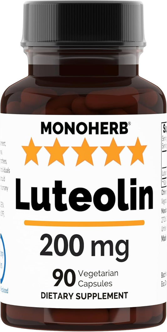 Luteolin 200 mg Supplement - 90 Veg Capsules - 90 Servings - MONOHERB