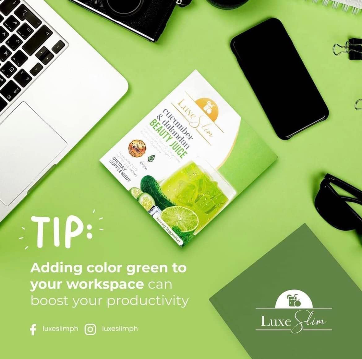 Luxe Slim Beauty Juice with Cucumber & Dalandan - 10 Pack, 21g Each