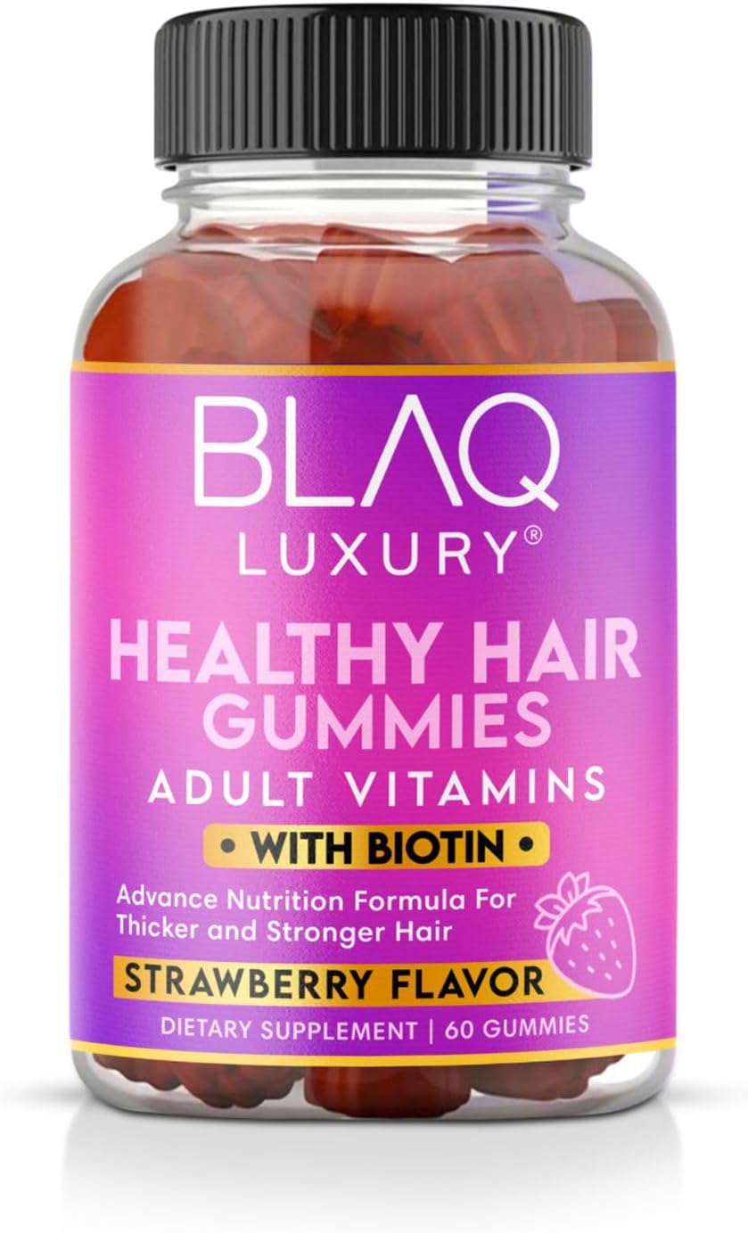 Luxury Biotin Gummies for Hair Growth - 5000mcg Biotin, Vitamins B12, B6, Folic Acid, Iodine, Zinc - Hair Supplement for Men & Women - 1 Month Supply