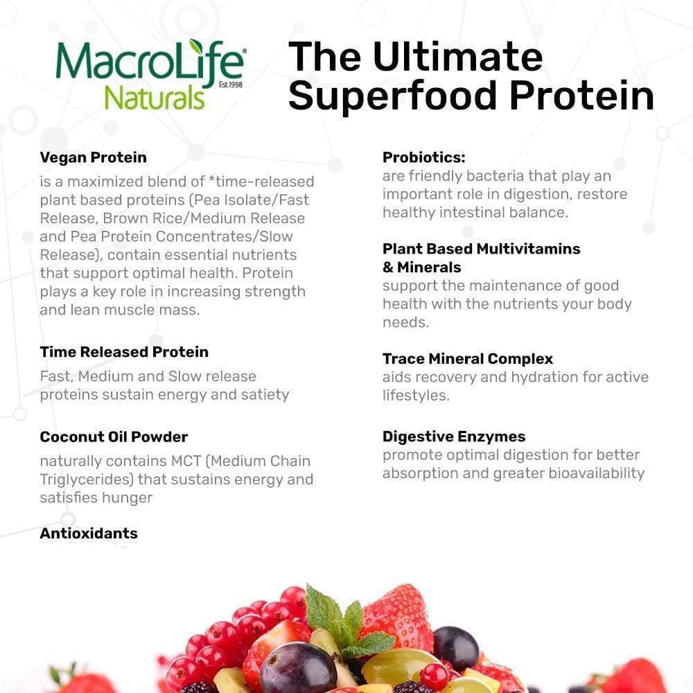 MacroLife Naturals MacroMeal Vegan Protein Powder Bundle - Vanilla and Chocolate Flavors, 30 Servings, Superfood Greens Included