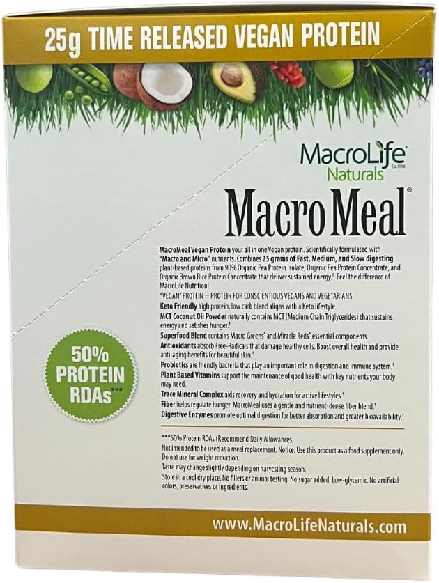 MacroMeal Vegan Chocolate Bundle - 2 Count, 15 Servings Cannister (23.8oz) & 10-Packet Box