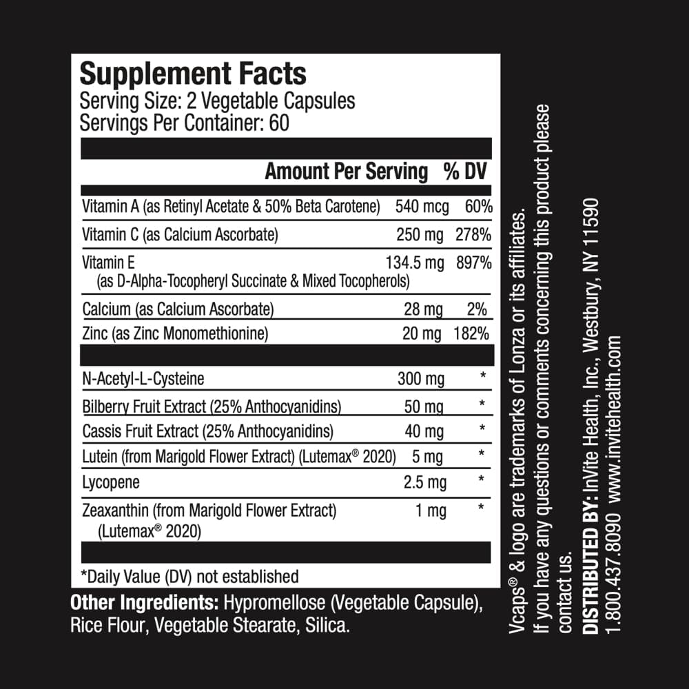 Macula Hx Advanced®: Vision Support with Carotenoids, Vitamins, Minerals & Berry Extracts - 120 Capsules