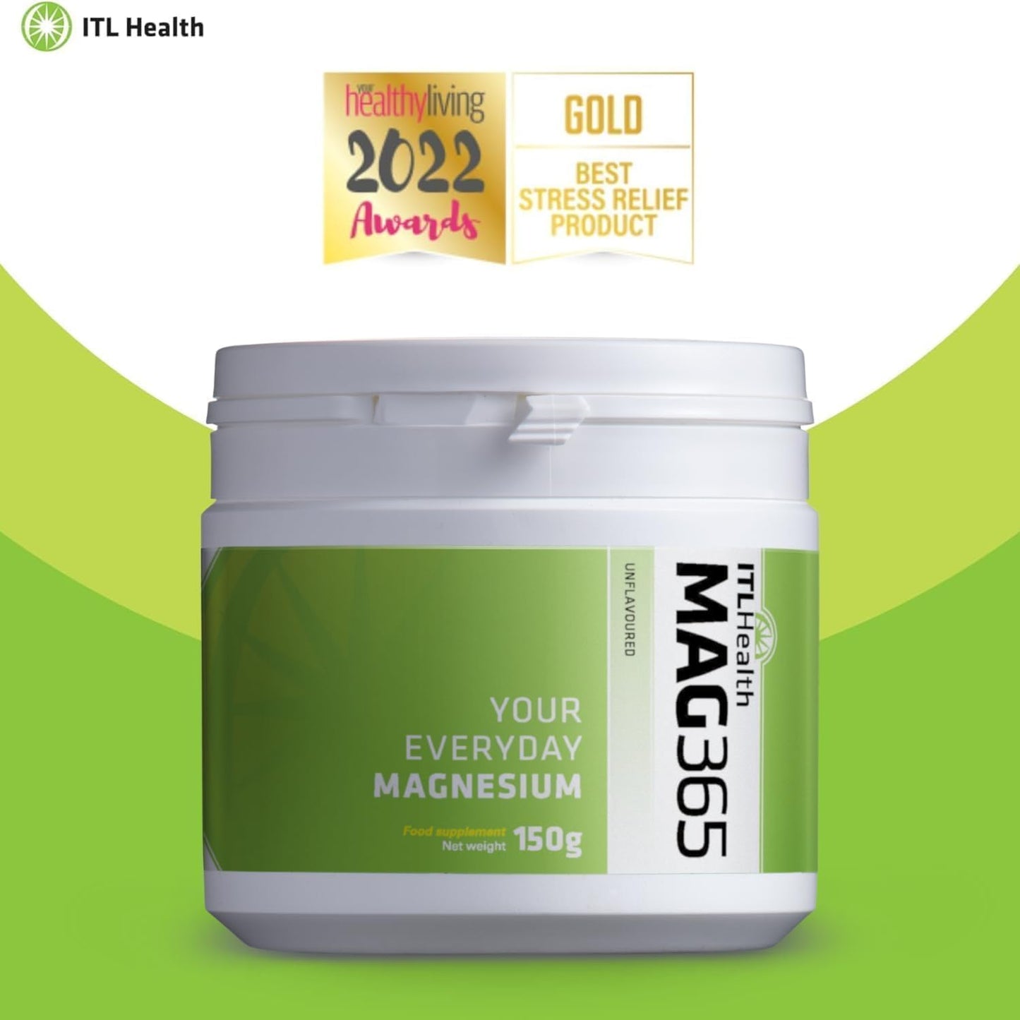 MAG365 ITL Health Ionic Magnesium Citrate Powder - Unflavored, Natural Citrus Taste - Supports Metabolism, Strong Bones, Muscle Function, Heart Health - 38 Servings