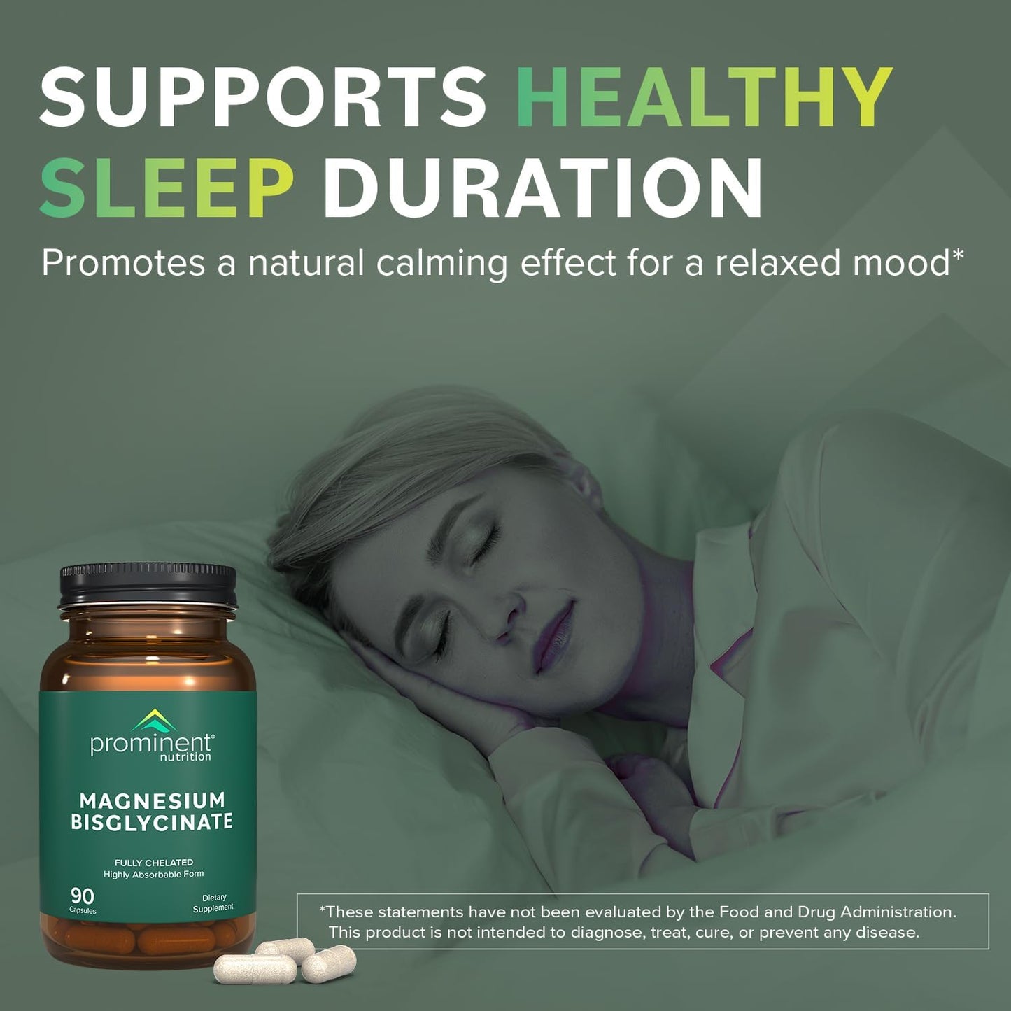 Magnesium Bisglycinate Capsules for Brain Health Support - 240 mg Supplement - 45 Day Supply