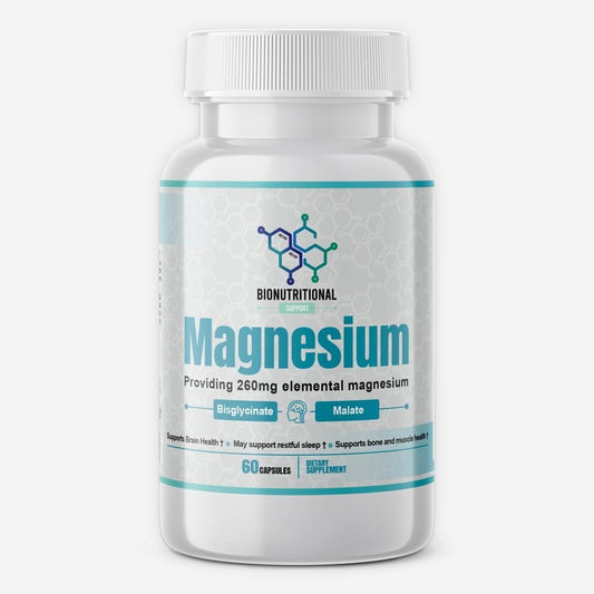 Magnesium Bisglycinate Malate Supplement for Brain, Sleep, Stress, Bone, Muscle, Energy Support