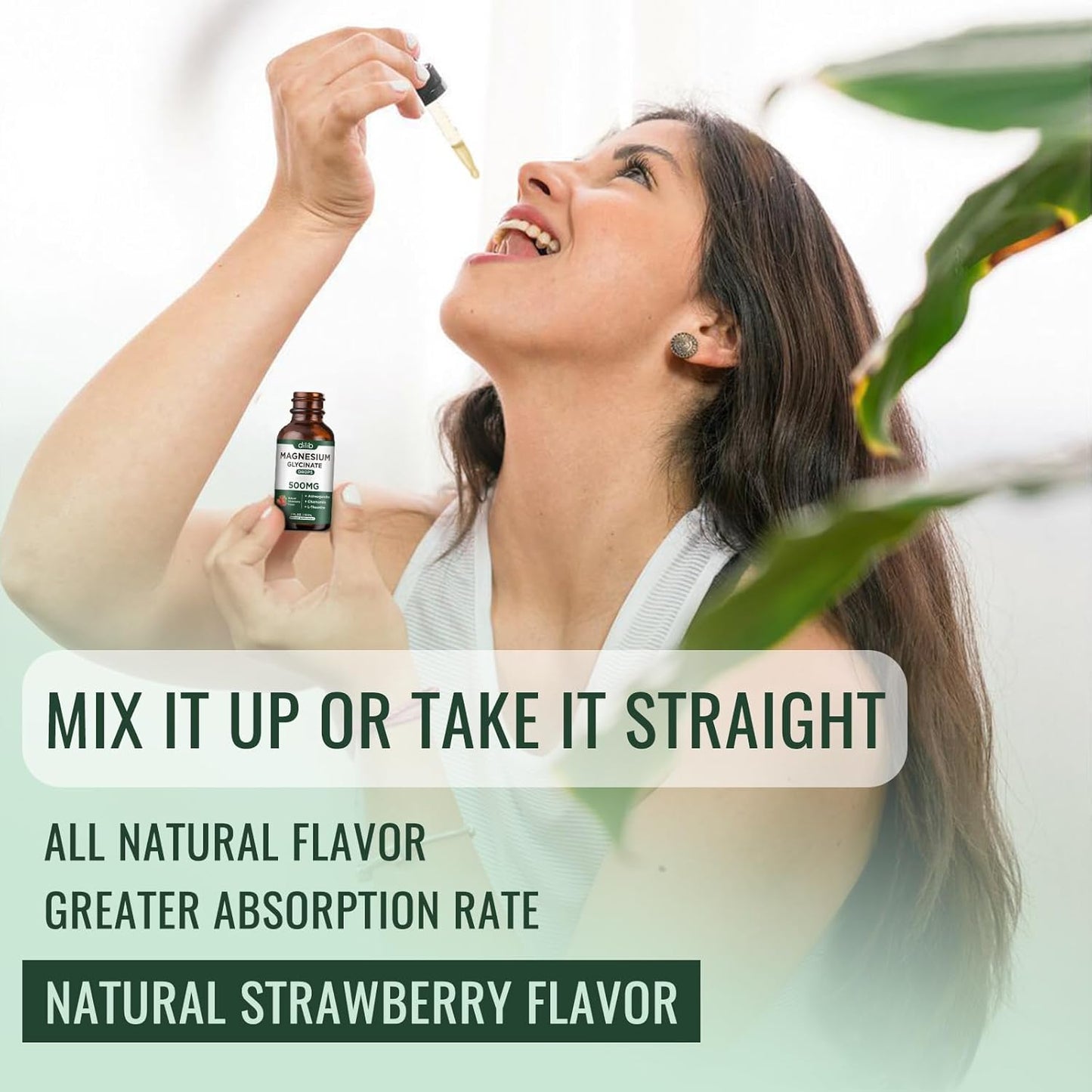 Magnesium Glycinate Liquid Drops with Ashwagandha & Chamomile for Stress Relief - 2 Pack Strawberry Flavor