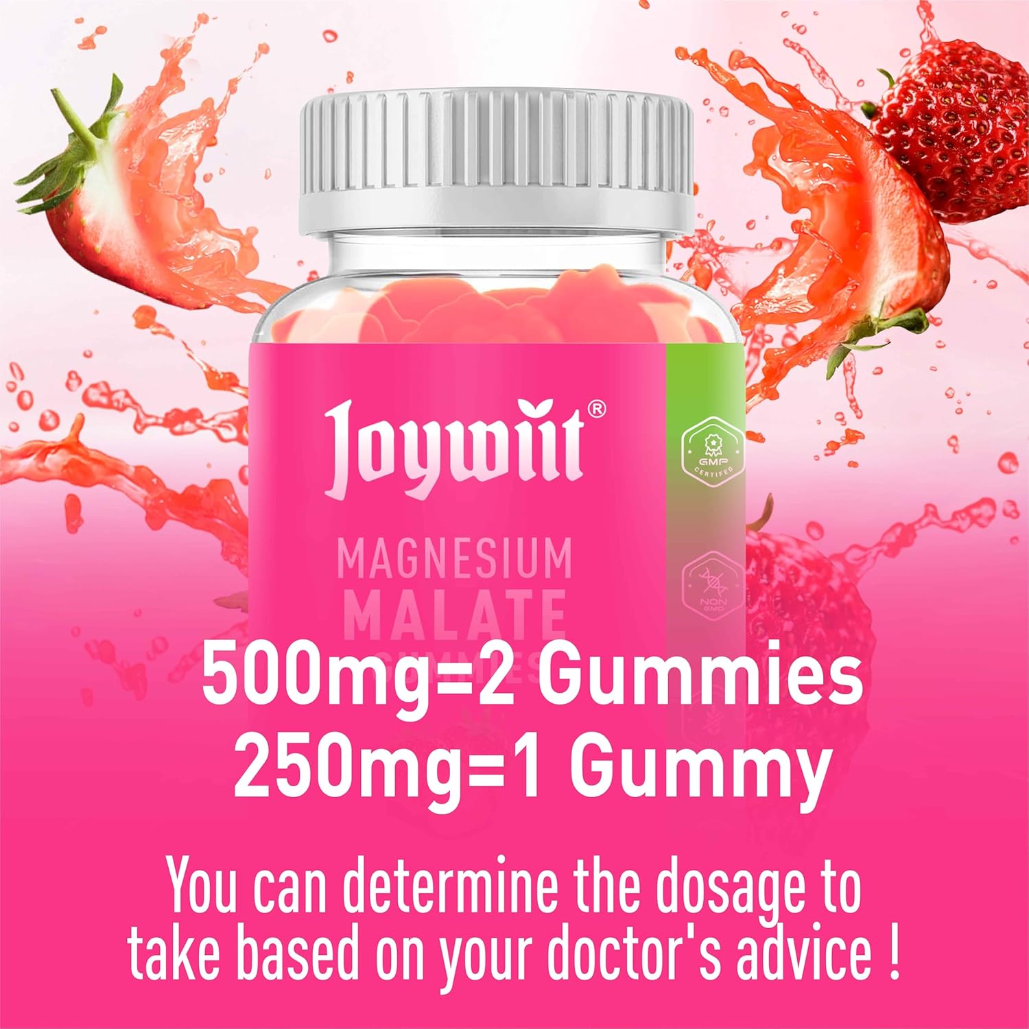 Magnesium Malate and Vitamin B1 Gummies by Joywiit - Delicious and Nutritious Supplement for Daily Energy Boost!
