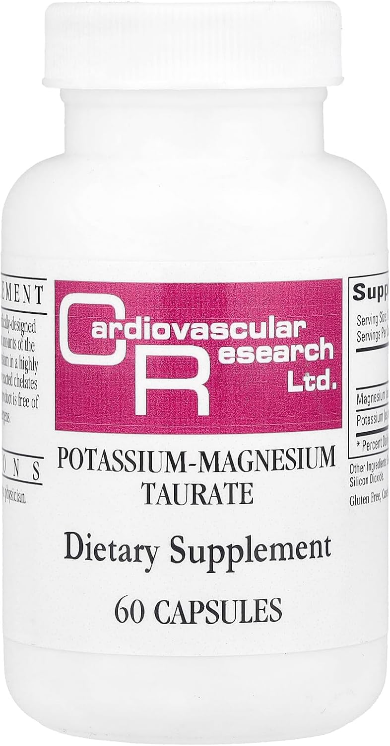 Magnesium-Potassium Taurate Supplement Capsules - 60 Count by Ecological Formulas for Cardiovascular Health