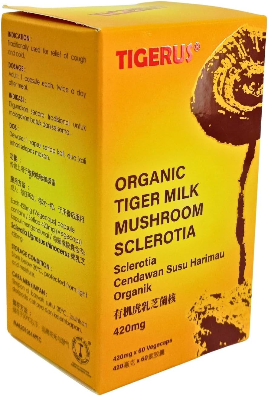 Malaysian Tiger Milk Mushroom (LiGNO TM02®) 420mg x 60 Vegecaps - Respiratory & Immune Support