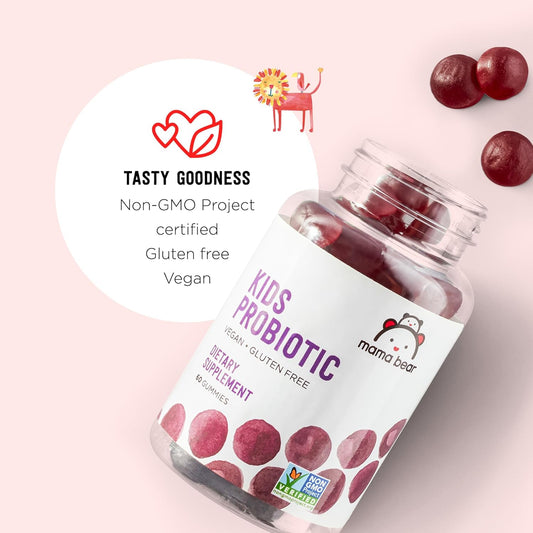 Mama Bear Vegan Probiotic Gummies - Berry Flavor, 60 Gummies/Pack, 1 Billion CFU, Pack of 2 - BoostGo Australia